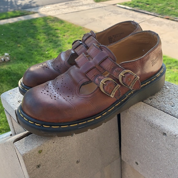 Dr Martens Double Buckle Mary Jane Brown Leather - Picture 13 of 15